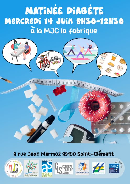 Matinée Diabète - Saint-Clément - 14 juin - 8h30 à 12h30