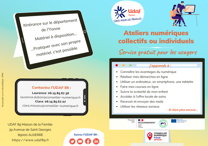 Un nouveau service encourageant pour l’UDAF de l’Yonne : l’Accompagnement Numérique