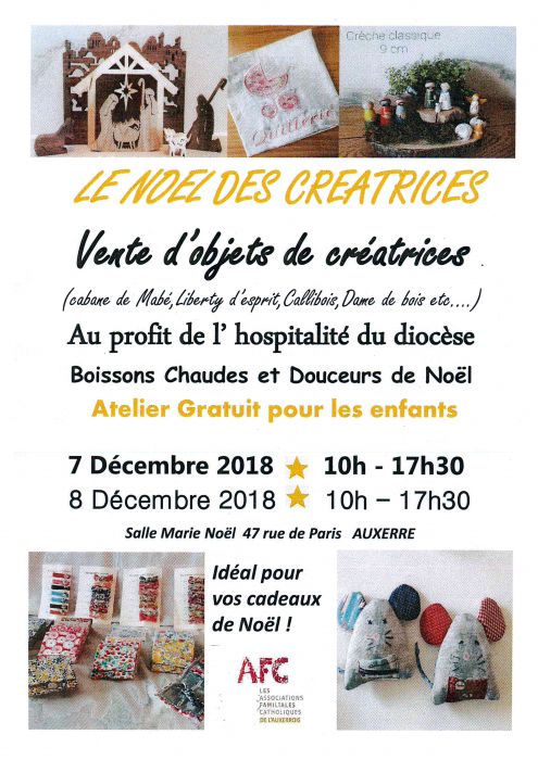 Le Noël des Créatrices - 7 & 8 Décembre 2018 à Auxerre